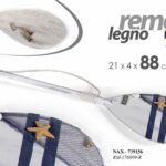 REMO DECORATIVO IN LEGNO BIANCO BARCA MARE PESCI MARINA PARETE MURO ASS 88*21 cm
