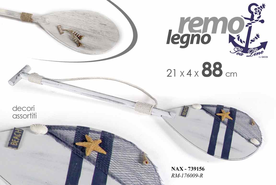 8025569739156 REMO DECORATIVO IN LEGNO BIANCO BARCA MARE PESCI MARINA PARETE MURO ASS 88*21 cm - immagine 1