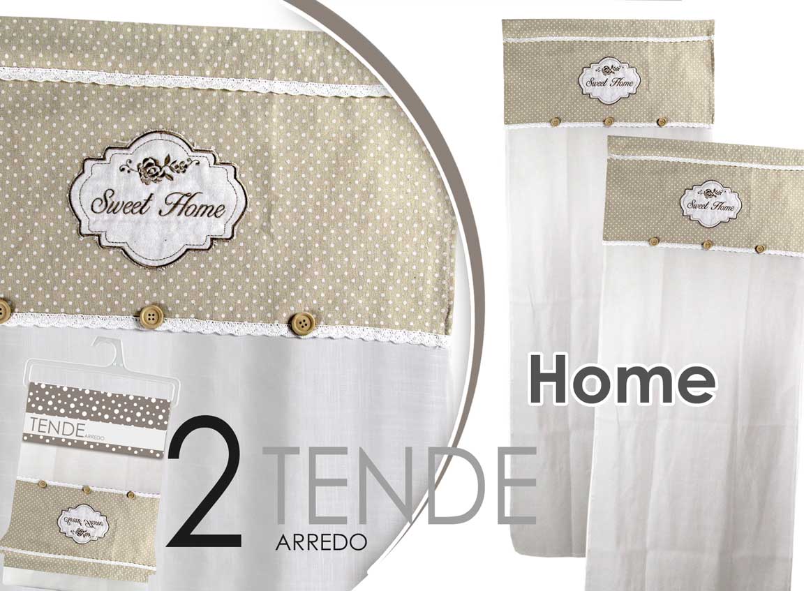 8025569740206 2 Tende Tenda Finestra Porta Interno Coppia Shabby Chic SWEET HOME POIS 60*240cm - immagine 1