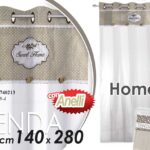 TENDA ARREDO Finestra Porta Interno ANELLI Shabby Chic SWEET HOME POIS 140*280cm