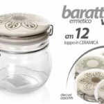 BARATTOLO TAPPO ERMETICO CERAMICA CONTENITORE MULTIUSO TERRA E SOLE 470 ML 12*11