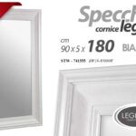 SPECCHIO SPECCHIERA DA PARETE MAXI CORNICE LEGNO BIANCO CLASSICO MODERNO 180*90
