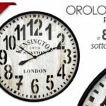 MAXI OROLOGIO DA PARETE STILE INGLESE NUMERI GRANDI CLASSICO MODERNO 80*6cm