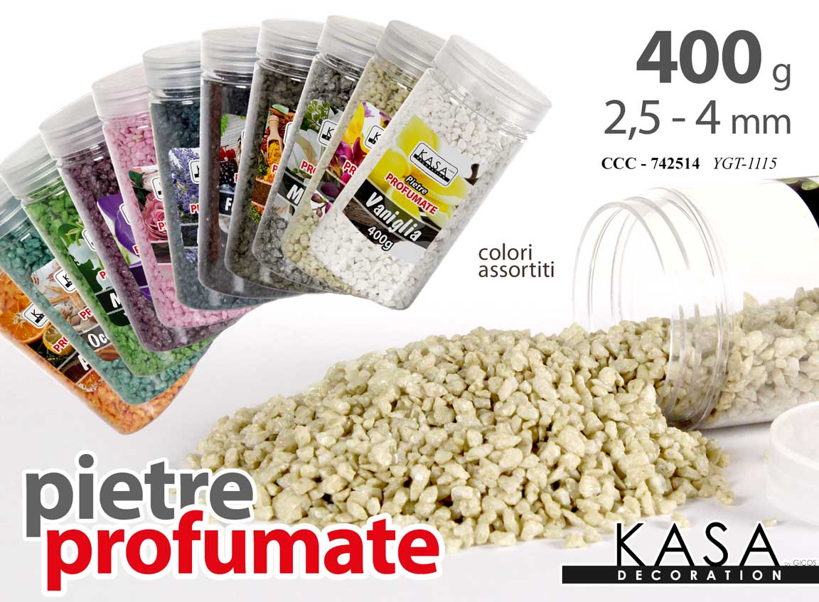 8025569742514 PIETRE PROFUMATE DECORATIVE VASI PIANTE DECOUPAGE EVENTI COLOR ASS 2,5-4MM 400GM - immagine 1