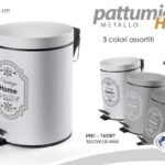 PATTUMIERA A PEDALE BAGNO GETTA CARTE VINTAGE HOME METALLO COLOR 5 LITRI 28cm