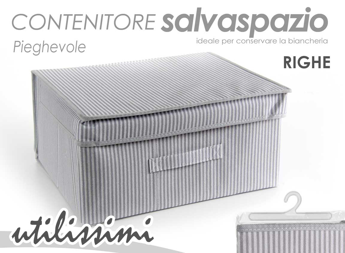 8025569743498 SCATOLA CONTENITORE BIANCHERIA ORGANIZER SALVASPAZIO VESTITI ARMADIO R 60*40*30 - immagine 1