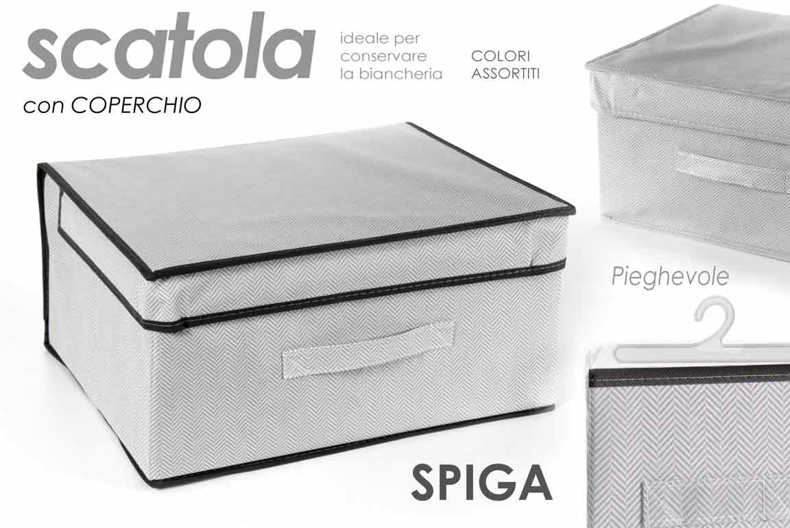 8025569743641 SCATOLA ORGANIZER SALVASPAZIO VESTITI CONTENITORE PORTABIANCHERIA SPIGA 50*40*30 - immagine 1