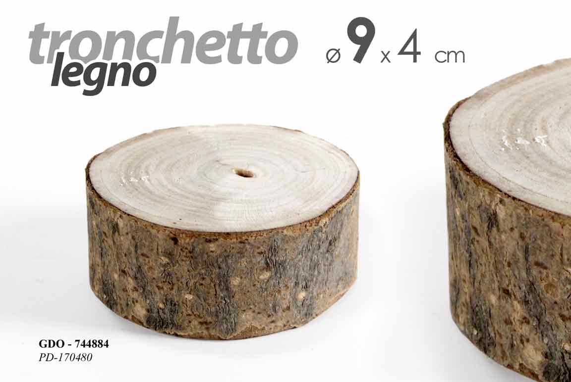 8025569744884 TRONCO LEGNO NATURALE TRONCHETTO ARREDO PIEDISTALLO ARTE DECORAZIONE 9*9*4cm - immagine 1