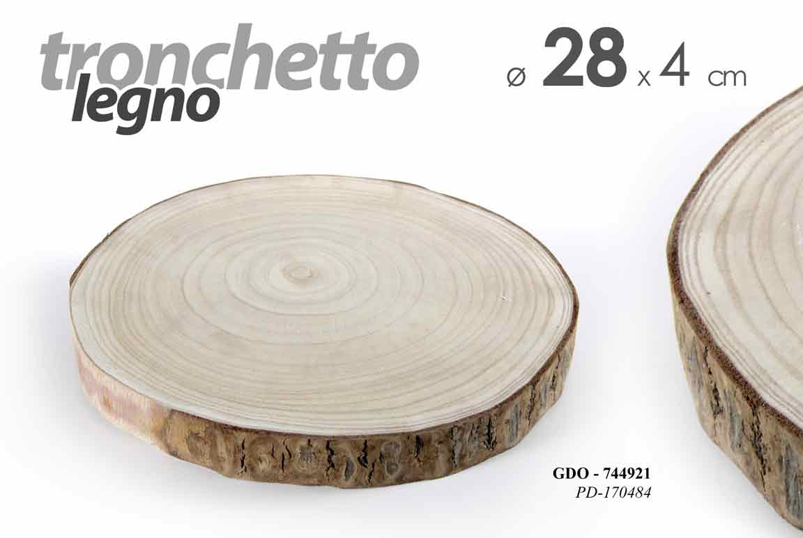 8025569744921 TRONCO LEGNO NATURALE TRONCHETTO ARREDO PIEDISTALLO ARTE DECORAZIONE 28*4 cm - immagine 1