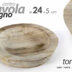 CENTROTAVOLA PIATTO PORTAOGGETTI CIOTOLA SVUOTA TASCHE LEGNO NATURALE 24*5CM
