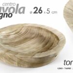 CENTROTAVOLA PIATTO PORTAOGGETTI CIOTOLA SVUOTA TASCHE LEGNO NATURALE 26*5 CM