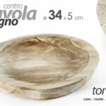 CENTROTAVOLA PIATTO PORTAOGGETTI CIOTOLA SVUOTA TASCHE LEGNO NATURALE 34*5