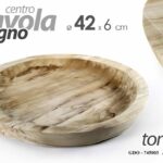 CENTROTAVOLA PIATTO PORTAOGGETTI CIOTOLA SVUOTA TASCHE LEGNO NATURALE 42*6