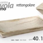 CENTROTAVOLA RETTANGOLARE PIATTO PORTAOGGETTI SVUOTA TASCHE LEGNO NATURALE 40*18