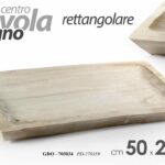 CENTROTAVOLA RETTANGOLARE PIATTO PORTAOGGETTI SVUOTA TASCHE LEGNO NATURALE 50*25