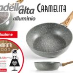 PADELLA ALTA INDUZIONE ANTIADERENTE ALLUMINIO EFFETTO PIETRA CARMELITA 28*7CM