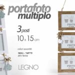 PORTAFOTO MULTIPLO DA PARETE CORNICE LEGNO FOTO 3 POSTI 10*15 APPENDINO ASSORTIT