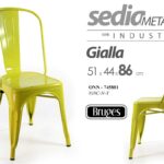 SEDIA Metallo Pesante Design Industriale Shabby Chic Tolix GIALLO MATT 86 cm