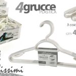 4 Grucce appendiabiti armadio abiti vestiti plastica silicone antiscivolo ass