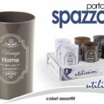 Porta spazzolini bicchiere bagno vintage elegante tondo moderno ass 12 cm