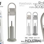 Piantana Portarotolo Da Terra METALLO Carta Igienica Porta Scopino WC WATER 81cm