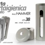 CONTENITORE PORTA CARTAIGIENICA ROTOLI BAGNO METALLO COLORI ASSORTITI h 38*15 cm