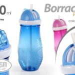 BORRACCIA BAMBINI ACQUA BOTTIGLIA SCUOLA ASILO SCATTO CANNUCCIA PLASTICA 400 ML