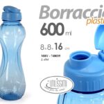 BORRACCIA BOTTIGLIA ACQUA SCUOLA PRANZO CASA GITA CAMPEGGIO COLOR ASS 16*8 600ML