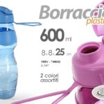 BORRACCIA BOTTIGLIA ACQUA SCUOLA PRANZO CASA GITA CAMPEGGIO COLOR ASS 25*8 600ML