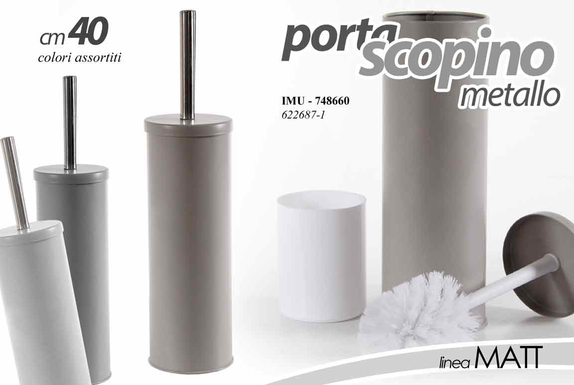 8025569748660 Portascopino da bagno Porta Scopino WC Spazzolone per Water MATT COLOR 40 cm - immagine 1