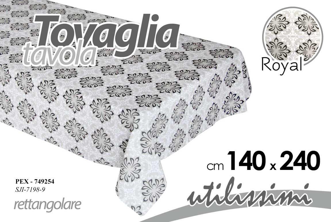 8025569749254 TOVAGLIA TAVOLA CUCINA MODERNA TESSUTO RETTANGOLARE MODERNO ROYAL 140*240cm - immagine 1