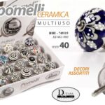 POMELLO TONDO CERAMICA METALLO MULTIUSO CASSETTIERA BIANCO COLOR ASSORT 0,40CM