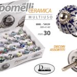 POMELLO MOBILI CASSETTIERA RICAMBI CERAMICA TONDO COLOR ASSORTITO 30 MM