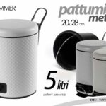 PATTUMIERA A PEDALE BAGNO GETTA CARTE MODERNA METALLO HAMMER COLOR 5 LITRI 28cm