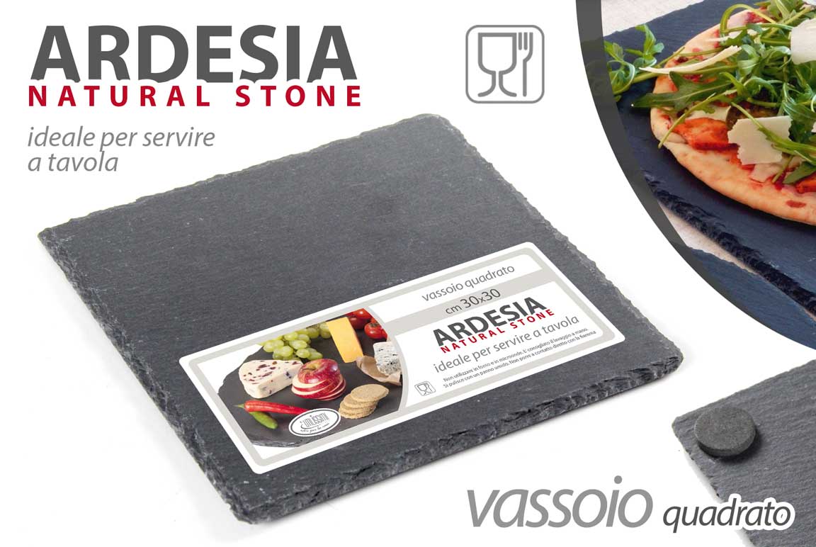 8025569749827 Vassoio tagliere portata piatto aperitivo antipasti pietra ardesia sushi 25*25 - immagine 1