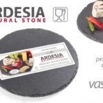 Vassoio tagliere tondo portata piatto aperitivo antipasti pietra ardesia 25 cm