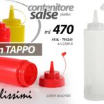 Dispenser dosatore CON TAPPO SALSA MAIONESE KETCHUP BOTTIGLIA CONTENITORE 470 ML