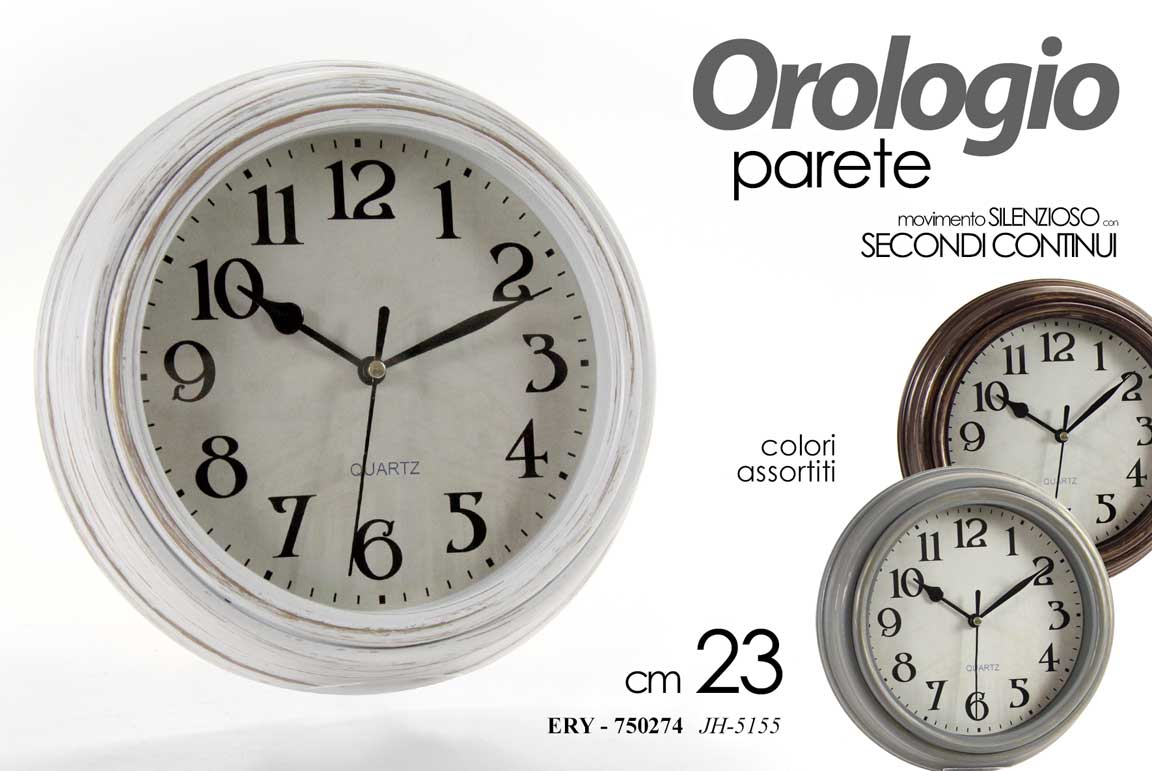 8025569750274 OROLOGIO DA PARETE MURO MECCANISMO SILENZIOSO ANALOGICO Quarzo ANTICATO 23 CM - immagine 1