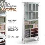 MOBILE ANTICATO VETRINA CASSETTIERA VETRINETTA CREDENZA VINTAGE RETRò h171*72*36