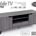 MOBILE PORTA TV TELEVISORE MODERNO 2 RIPIANI ANTE ROVERE WENGè 140*40*h50 cm