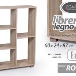 LIBRERIA SCAFFALE BASSO MODERNA 5 RIPIANI MENSOLE ROVERE SBIANCATO 87*60*24 cm