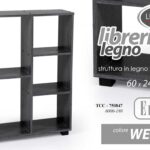 LIBRERIA SCAFFALE BASSA MODERNA 5 RIPIANI MENSOLE WENGè ROVERE SBIANCATO 87*60