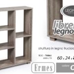 LIBRERIA BASSA MODERNA h87*60*24 CM 5 VANI ROVERE MOBILE SCAFFALE PERLA
