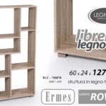 LIBRERIA H127*60*24 CM RIPIANI LEGNO STRIATO ROVERE MOBILE SCAFFALE MODERNO