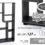 SCAFFALE Libreria Design CUBO BASSA Ripiani Archiviazione NERA WENGè 60*24*H127