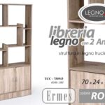 MOBILE LIBRERIA SCAFFALE ARMADIO MODERNO RIPIANI ANTE ROVERE MARRONE 170*70*24cm