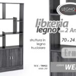 Libreria Design Moderna Scaffale ARMADIO 8 Ripiani 2 ANTE ROVERE WENGè 170*70*24