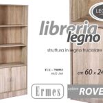 LIBRERIA SCAFFALE LIBRI MOBILE ARMADIO SALOTTO UFFICIO MARRONE ROVERE h170*60*24