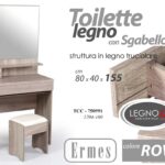 Toelette CONSOLLE SCRIVANIA MODERNA TAVOLO SPECCHIO SGABELLO ROVERE 155*80*40 cm