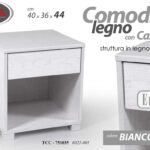 COMODINO 1 CASSETTO MODERNO LEGNO Salvaspazio ROVERE SBIANCATO BIANCO h44*40*36